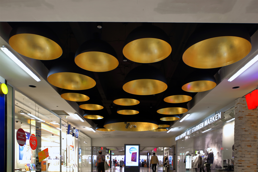 Innenleuchten Einkaufszentrum PEP Lichthalbkugeln